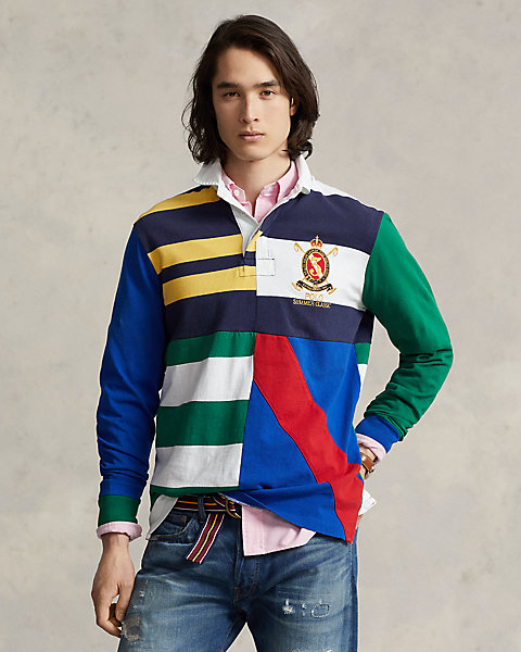Classic Fit Patchwork Jersey Rugby Shirt
