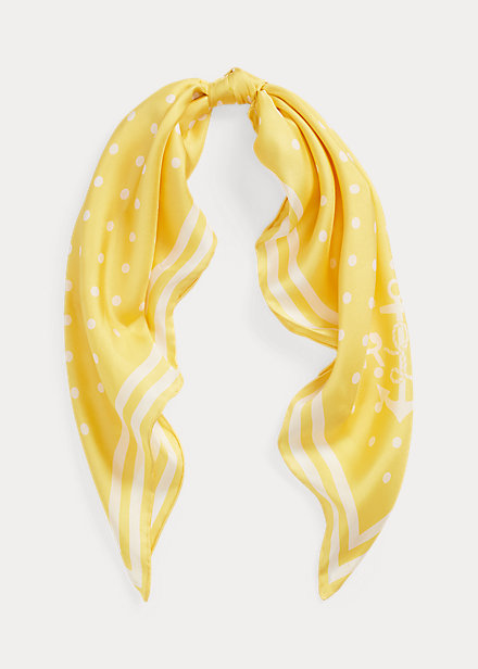 Harper Polka-Dot Silk Twill Square Scarf