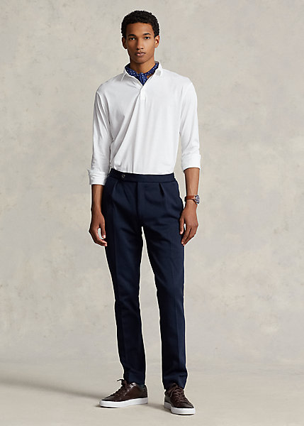 Pleated Double-Knit Suit Trouser