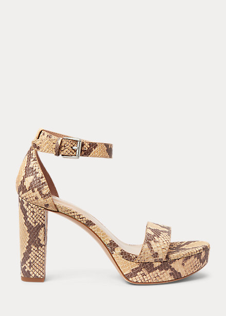 Sylvia Faux-Snakeskin Sandal