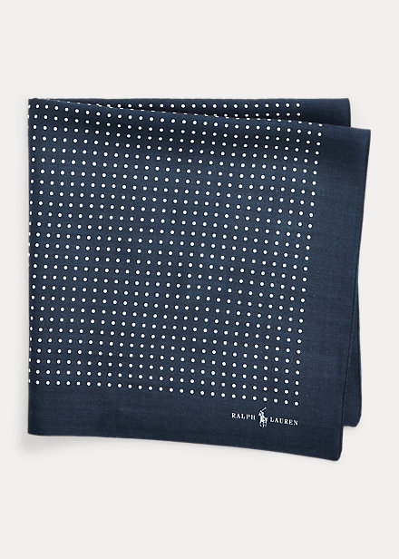 Polka-Dot Wool-Silk Bandanna