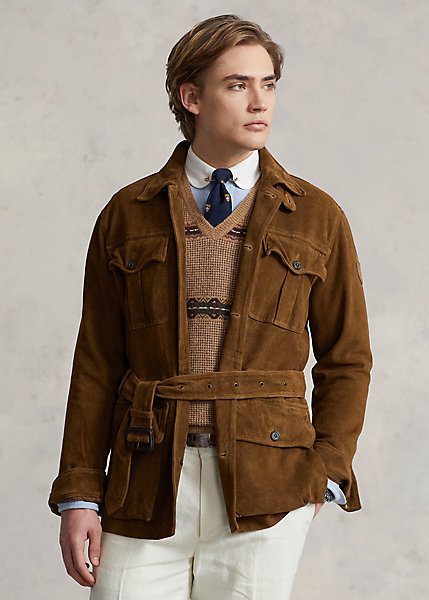 Suede Belted Utility Jacket