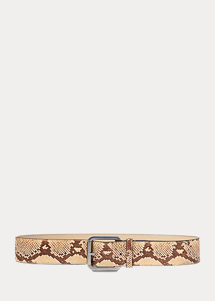 Faux-Snakeskin Wide Belt