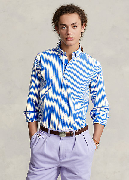 Classic Fit Paint-Splatter Poplin Shirt