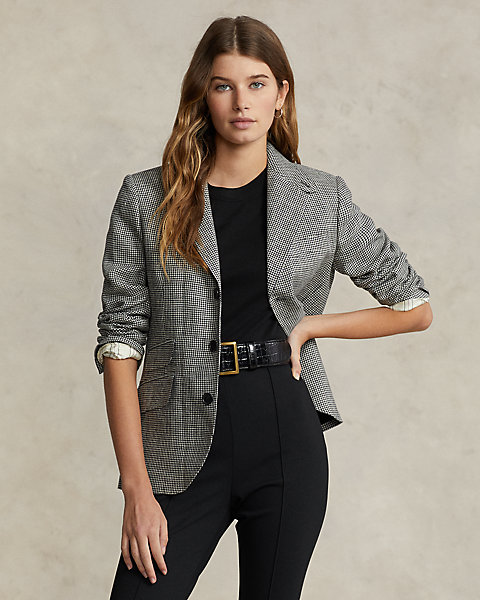Houndstooth Tweed Hacking Blazer