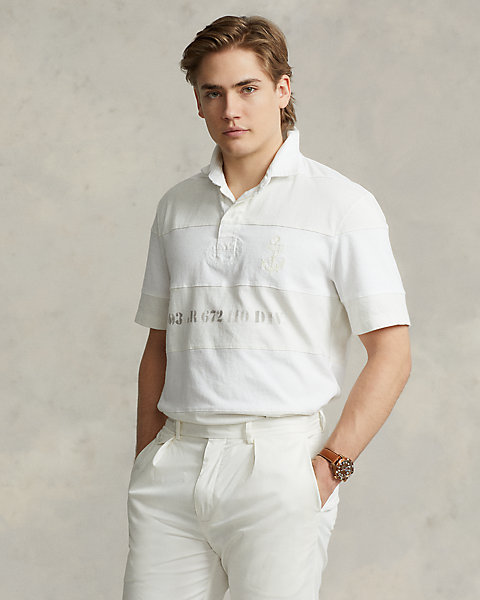 Classic Fit Striped Jersey Rugby Shirt