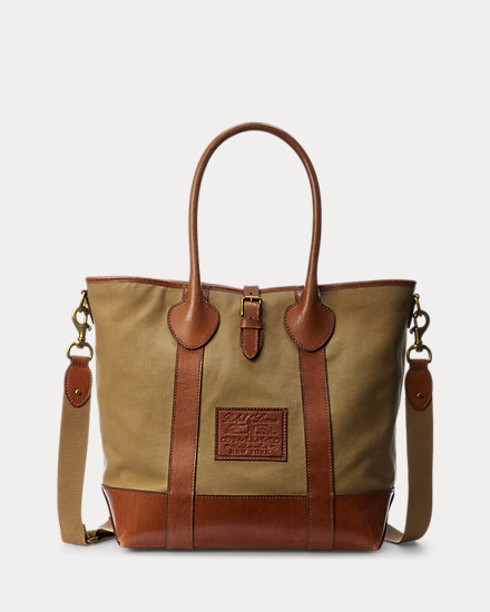 Heritage Leather-Trim Canvas Tote