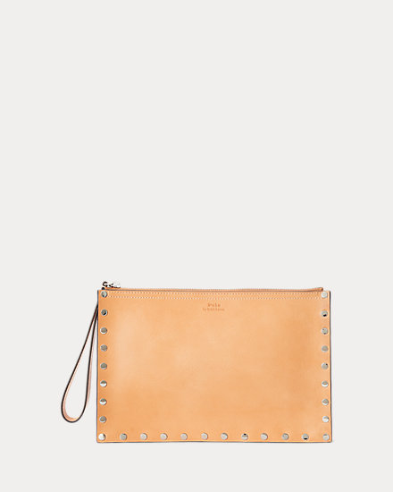 Studded Vachetta Envelope Clutch