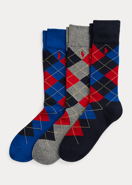 Argyle Crew Sock 3-Pack
