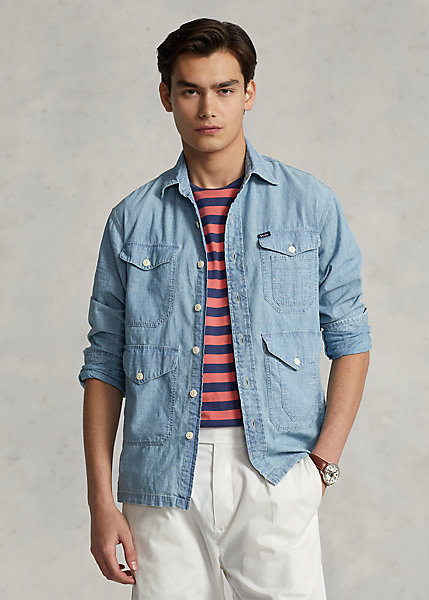 Indigo Chambray Utility Shirt