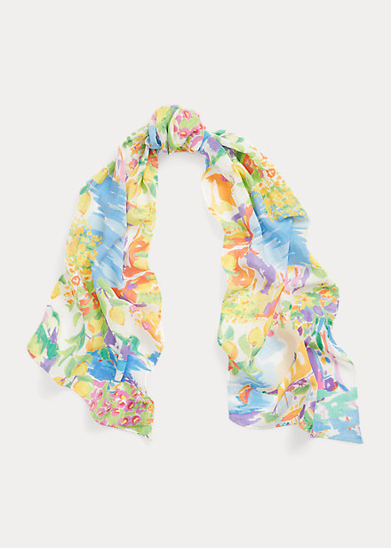 Print Linen Voile Scarf