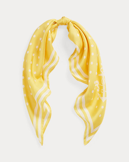 Harper Polka-Dot Silk Twill Square Scarf