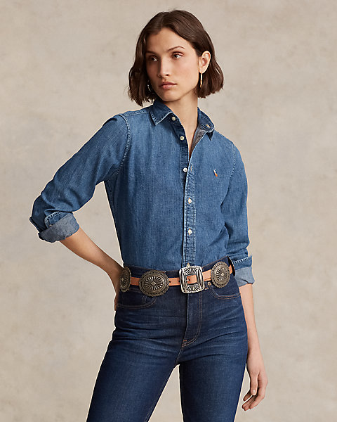 Straight Fit Denim Shirt