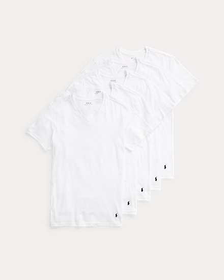 Slim Cotton V-Neck Undershirt 5-Pack