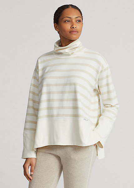 Striped Performance Fleece Pullover