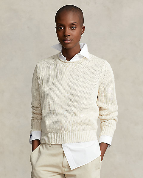 Linen-Cotton Rollneck Sweater