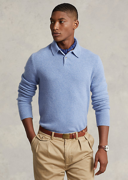 Cashmere Polo-Collar Sweater