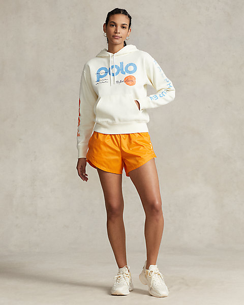 Logo & Wave Graphic Fleece Hoodie