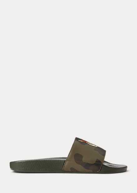 Tiger Camo Leather Slide