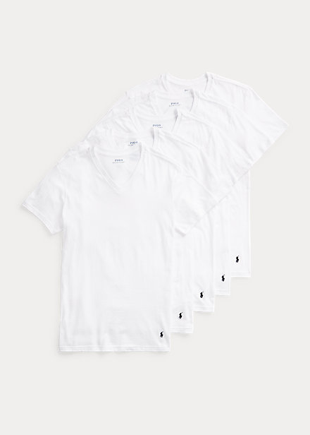 Slim Cotton V-Neck Undershirt 5-Pack