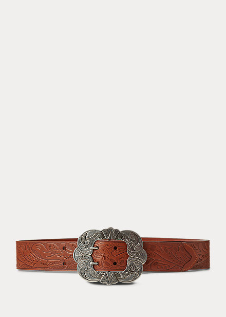 Hand-Tooled Vachetta Leather Belt