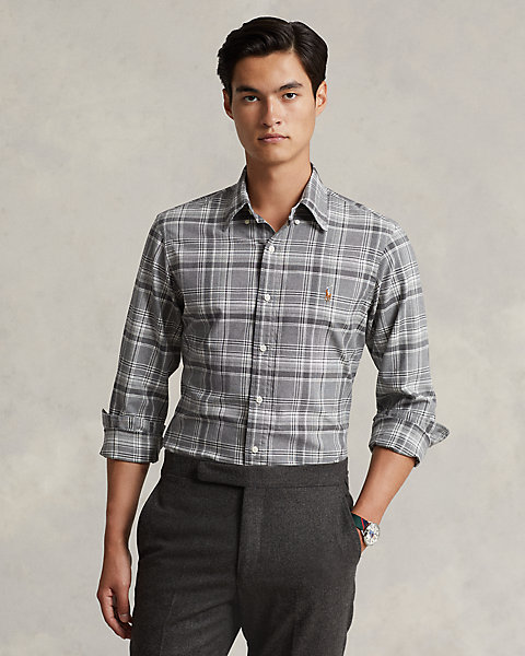 Classic Fit Plaid Oxford Shirt