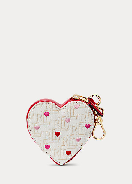 Monogram Jacquard Heart Coin Pouch