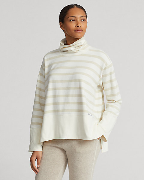 Striped Performance Fleece Pullover