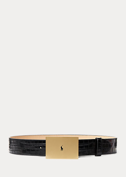 Polo ID Croc-Embossed Belt