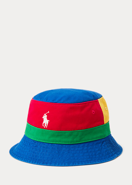 Color-Blocked Twill Bucket Hat