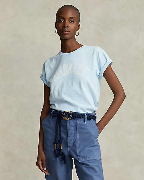 Graphic Cotton Jersey Crewneck Tee