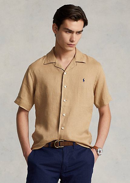 Classic Fit Linen Camp Shirt