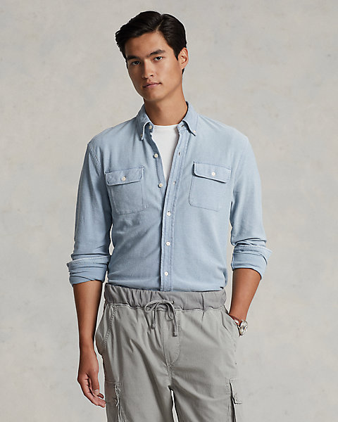 Indigo Knit Chambray Workshirt