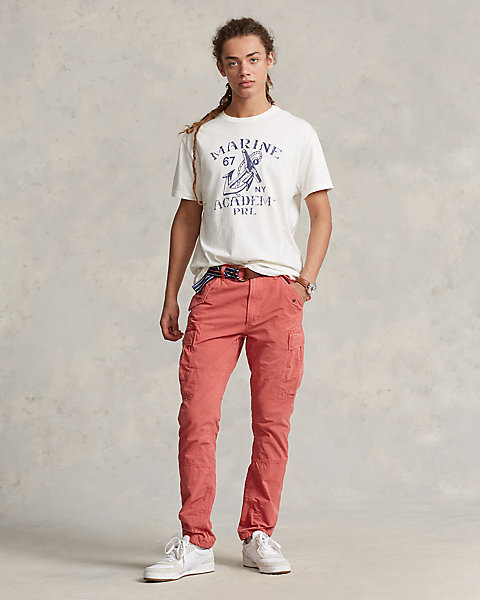 Slim Fit Garment-Dyed Canvas Cargo Pant