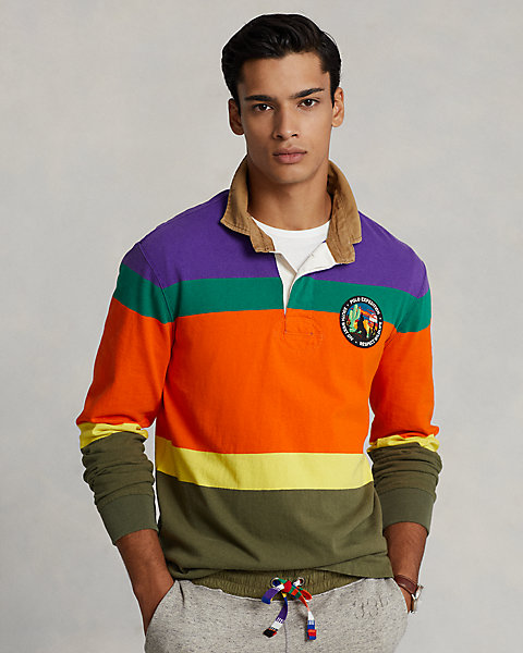 Classic Fit Striped Jersey Rugby Shirt