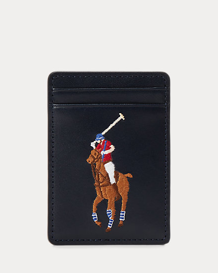 Big Pony Leather Magnetic Card Case