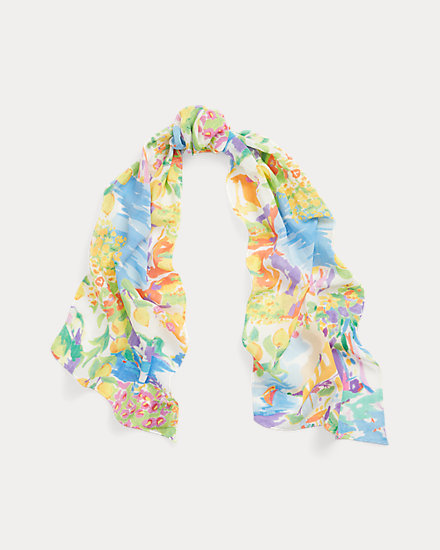 Print Linen Voile Scarf