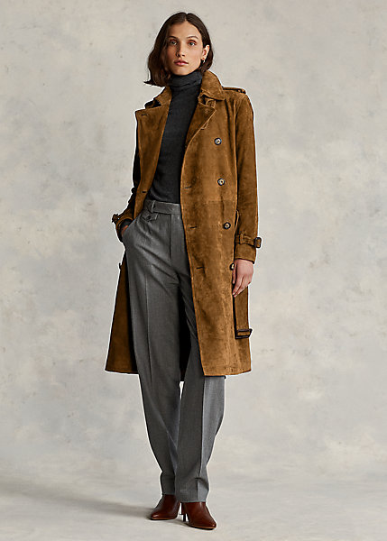 Suede Trench Coat
