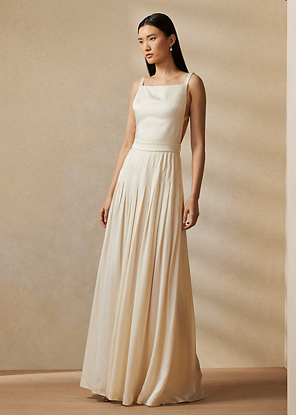 Talbert Crepe-Back-Satin Evening Dress