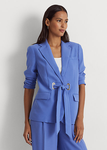Belted Georgette Blazer