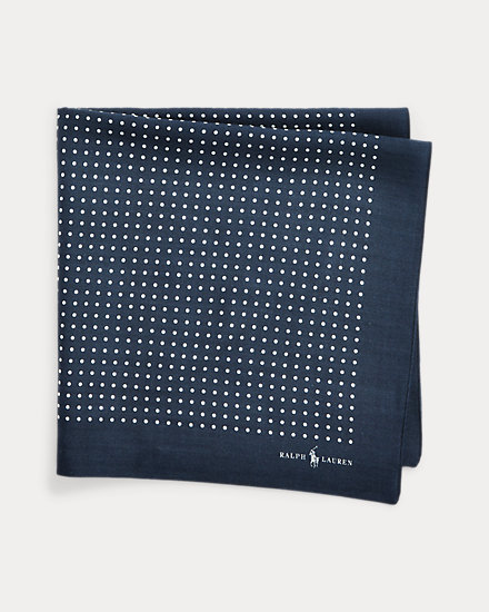 Polka-Dot Wool-Silk Bandanna
