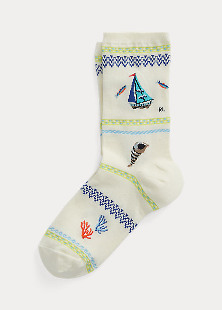 Nautical Motif Crew Socks