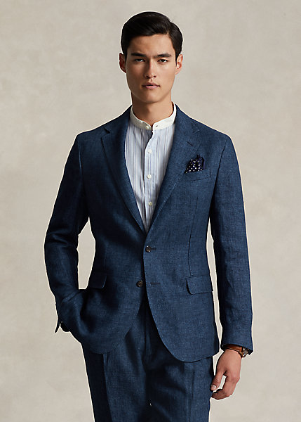 Polo Soft Linen Herringbone Suit Jacket