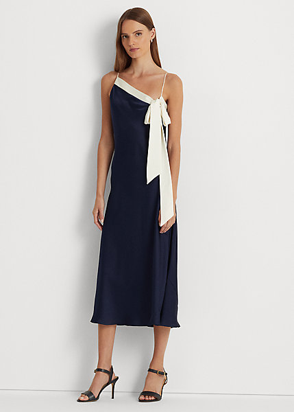 Two-Tone Charmeuse Cocktail Dress