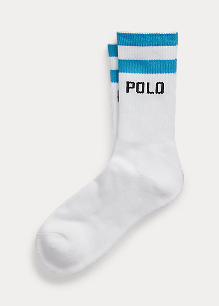 Logo & Striped-Cuff Crew Socks
