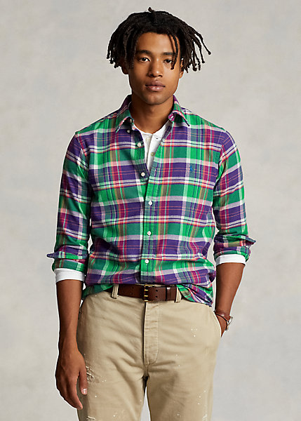 Custom Fit Plaid Twill Shirt
