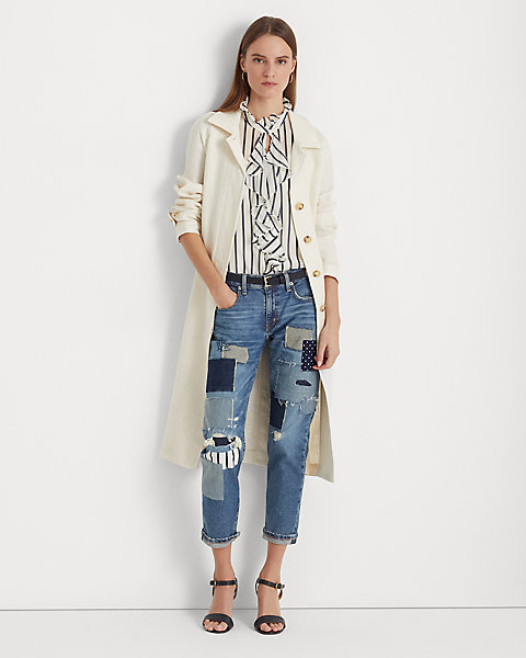 Patchwork Relaxed Tapered Ankle Jean