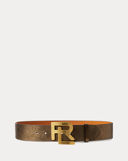 RL Metallic Calfskin Wide Belt