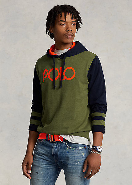 Logo Color-Blocked Cotton Hooded Sweater