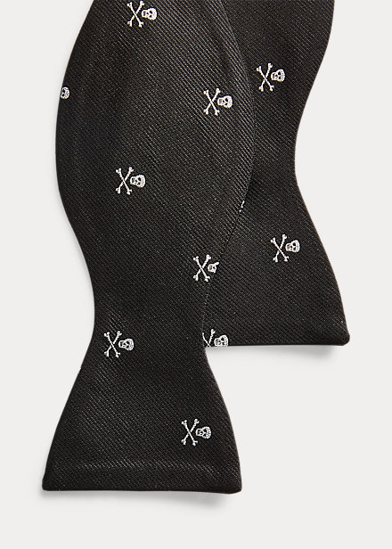 Skull-and-Bones Silk Bow Tie